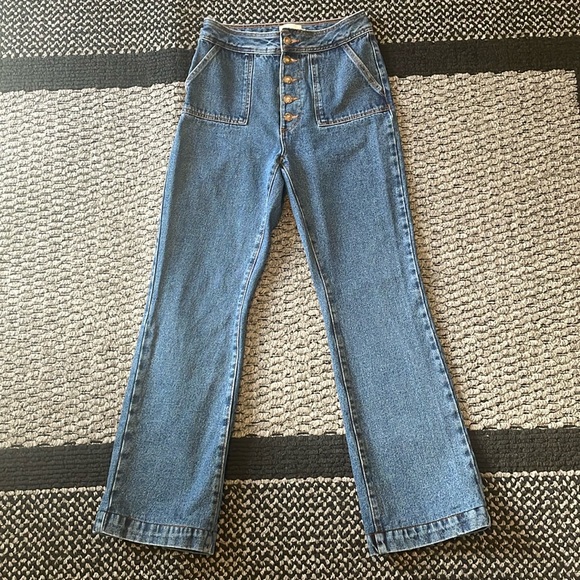 Sezane Denim - Sezane Bootcut Jeans Women’s Size 38 French Chic Luxury Designer Brunch Preppy